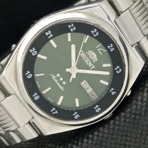 Genuine Vintage Orient Auto 46941 Japan Mens DAY/DATE Green Watch 593b-a311497-6 - £27.52 GBP
