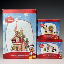 Dept 56 Mickeys Christmas Castle, Mickey Minnie Go Skating &amp; Spirit 3 Pi... - £155.54 GBP