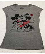 Disney Minnie &amp; Mickey Graphic T-Shirt Youth Girls Size M (7/9) Gray ~ V... - $7.84