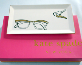 Kate Spade Lenox Daisy Place Eyeglass Key Tray Porcelain Trinket Plate 11x6&quot; NEW - £31.89 GBP