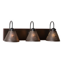Irvins Country Tinware 3-Light Crestwood Vanity Light in Rustic Black - £253.19 GBP