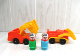 Fisher Price Little People Vintage construction trucks men figure lot or... - $15.42