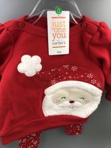 Just One You Baby Girls 3M Red Santa Sweatshirt Snowflakes Leggings Set Infant - £9.51 GBP