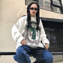Op angel lightning printed streetwear fashion pullover y2k oversized jersey top knitted thumb200