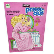 VINTAGE 1985 BARBIE MATTEL PRESS OUT ACTIVITY BOOK NEVER USED GOLDEN DALLAS - $23.75