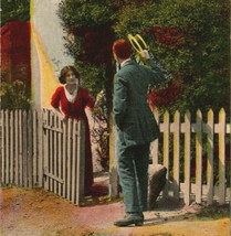 c1910 Bamforth Co Lovers Greeting Quote England Art Nouveau Postcard - £17.34 GBP