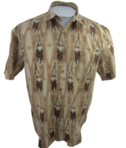 Crossings Men Hawaiian shirt M pit 2 pit 25 aloha luau tropical hula girl cotton - £14.23 GBP