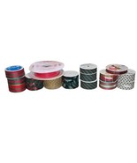 Vintage Offray Spool O&#39; Ribbon Christmas Colors Green Red Silver Lot Of 14 - $24.74 CAD