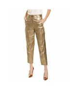 Leather Handmade Stylish Women&#39;s Pant Golden Soft Lambskin Genuine Party... - $2,403.07 MXN