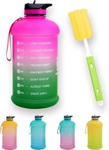 HALF Gallon Motivational Water Bottle Water Bottles with Straw Time Mark... - £25.51 GBP