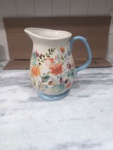 Pioneer Woman 3.2 Qt Willow Large Water Floral Pitcher Vase Farm House Chic - $29.70