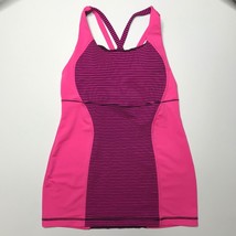 Lululemon Energy Tank Hyper Stripe Raspberry sz 4 - $462.01 MXN
