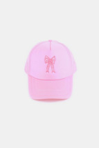 Zenana Ribbon Bow Embroidery Trucker Hat - £10.83 GBP