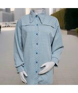 Vintage Leisure Suit Jacket Womens XXL Shirt Plaid Top Disco Hip 70s Pol... - $59.50