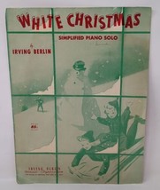 1969 White Christmas Simplified Piano Solo Irving Berlin Sheet Music 60s... - $9.69
