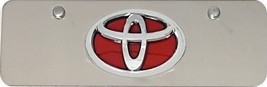 TOYOTA 3D CHROME/ RED LOGO  MINI STAINLESS STEEL VANITY PLATE   4&quot; x 12 &quot; - £27.65 GBP