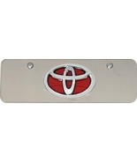 TOYOTA 3D CHROME/ RED LOGO  MINI STAINLESS STEEL VANITY PLATE   4&quot; x 12 &quot; - $41.16 CAD