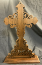 Handcrafted Intricate Wood Carved Cross 13” - £12.89 GBP
