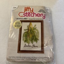 Vintage Sunset Designs Jiffy Stitchery Boston Fern Embroidery Kit #331 1975 New - $25.00