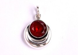 Fait à la Main 925 Argent Sterling Naturel Rouge Gemme Grenat Pendentif Collier - £46.33 GBP+