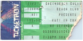 Vintage Ratt Bon Jovi Ticket Stub November 3 1987 Greensboro North Carolina - £19.77 GBP