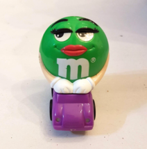 Green M&amp;M&#39;s Candy Dispenser Burger King Kids Club Meal Toy 1996 Purple Car - £3.89 GBP