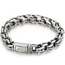 Retro Stainless Steel Bracelet For Men 9/11MM Wide Chain Hand Mens Bangles Birth - £27.67 GBP