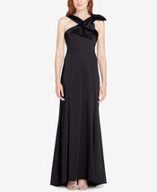 Adrianna Papell Womens Satin Bow Gown Color Black Size 10 - £113.76 GBP