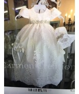 Beautiful Embroided Lace Couture Christening Dress 12 Month - $7,462.85 MXN