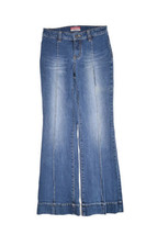 Union Bay Jeans Womens 3 Dark Wash Denim Flare Boot Cut Stretch y2k Pleat 28x30 - £29.94 GBP