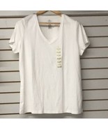 St John&#39;s Bay White Active Short Sleeve Top Cotton Size XXL NWT Womens - £9.71 GBP