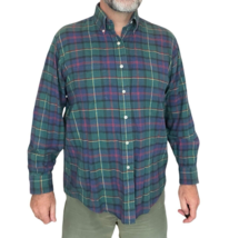 LL Bean Flannel Shirt Mens Large Plaid Long Sleeve Vintage Button - £14.19 GBP