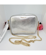 VICTORIA&#39;S SECRET SILVER CROSS BODY CLUTCH BAG W. GOLD CHAIN &amp; TASSEL PULL - £15.84 GBP