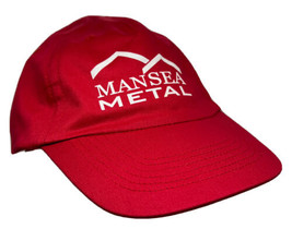 Mansea Metal Hat Cap White Logo on Red Metal Roofing Manufacturer Adjust... - £11.86 GBP