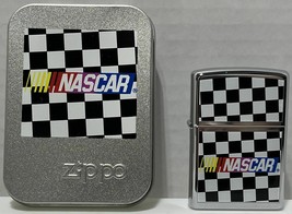 {VTG} NASCAR Zippo Lighter With Original Tin Box &amp; Instructions Septembe... - $93.49