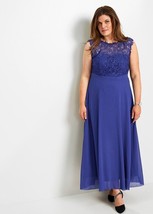 BON PRIX Premium Sapphire Lace Detail Maxi Dress UK 16 (fm37-8) - £57.84 GBP