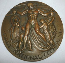UNIQUE COMMEMORATIVE BRONZE MEDAL FIRST NATIONAL CITY BANK NEW YORK 150 ... - $1,710.61 MXN