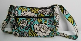 Vera Bradley Purse Island Blooms Floral Print Green Blue Quilted Shoulde... - £11.80 GBP