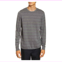 Nordstrom Calibrate Pullover Sweater Men&#39;s XL Gray Stripe Crewneck Long ... - £12.90 GBP