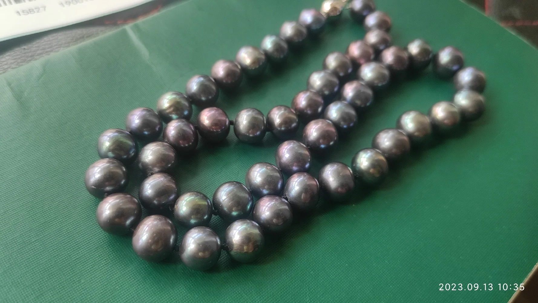 huge10-11MM Genuine Natural Black Round Tahitian Pearl Necklace 18 Inch - £71.72 GBP+