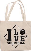 Make Your Mark Design I Love Volleyball. Cute Sports Reusable Tote Bag For Athle - £17.08 GBP