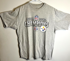 Pittsburgh Steelers Super Bowl XL Champions Screen Print T-Shirt Reebok Size L - $9.27