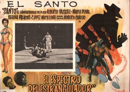 Santo vs. the Ghost of the Strangler 12&quot;x16&quot; Mexican Lobby Card Santo Horror - £36.25 GBP