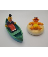 Vintage Sesame Street Hard Plastic Bert in Canoe &amp; Ernie in Inner Tube - £19.19 GBP