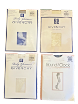 Pantyhose 4 Pair Givenchy &amp; Round the Clock NIP Size B Various Colors Vintage - £12.58 GBP