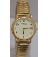 VTG Caravelle By Bulova Date Watch Women 26mm Gold Tone New Battery GUAR... - $26.68