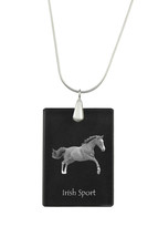 Irish Sport Horse,  Horse Crystal Pendant, SIlver Necklace 925, High Qua... - $37.99