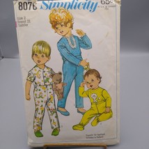 Vintage Sewing PATTERN Simplicity 8076, Toddlers 1968 Pajamas, Child Size 2 - $17.42