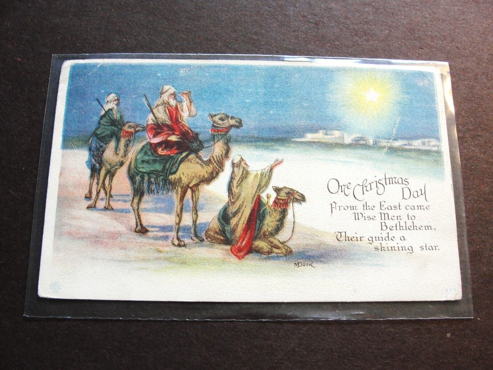 Primary image for Merry Christmas, One Christmas Day- George Washington One Cent - 1919 Postcard.
