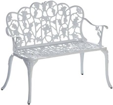 Plow &amp; Hearth 34526-Wh Grapevine Outdoor Garden Bench, White - £254.22 GBP